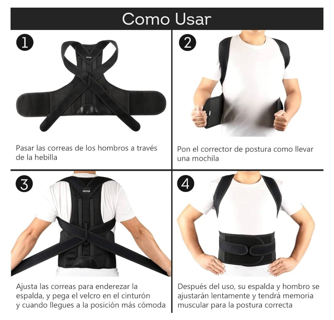 Faja Correctora de Espalda Antichepa Ajustable